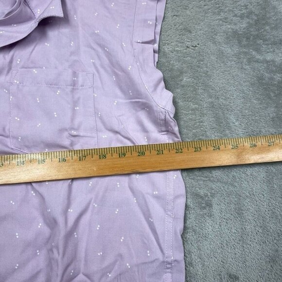 Jachs Girlfriend Lavender Sleeveless Button-Up Shirt L Polka Dot Print a1519 - Picture 5 of 8